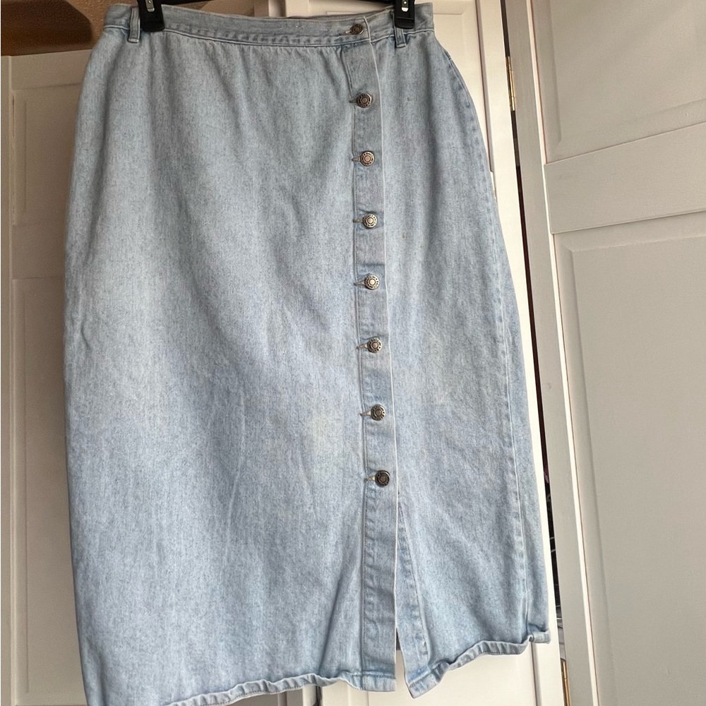 Vintage Baccini Button Down Denim Skirt
